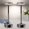 bravzurg Lampada da Tavolo LED Ricaricabile,5000mAh Eye-Protect 2 Pezzi Lampada Senza Fili,3 Modalità di Colore,Luce a USB Batteria Dimmerabile,per Interno/Ristorante/Esterno/Impermeabile(Nero)