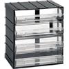 Dmora - Armadio Multiuso 2 Ante Tienen, Armadietto Porta minuteria, Mobile per contenitori portautensili, 100% Made in Italy, 19x15h23 cm, Antracite, 4 cassetti