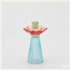 EDG Enzo De Gasperi Portacandela Flower in Vetro H 21 Cm D 12 Cm Blu Mix