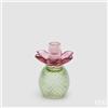 EDG Enzo De Gasperi Portacandela Flower in Vetro H 16 Cm D 12 Cm Violet Mix