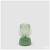 EDG Enzo De Gasperi Lampada da Tavolo Biforma a Righe Led H 13 Cm D 9 Cm IP20 Verde