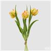 EDG Enzo De Gasperi Bouquete Tulipano Parrot X3 H 40 Cm con Bocciolo Giallo Chiaro