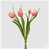 EDG Enzo De Gasperi Bouquete Tulipano Chiuso X4 H 40 Cm con Bocciolo Rosa Antico