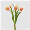 EDG Enzo De Gasperi Bouquete Tulipano Chiuso X4 H 40 Cm con Bocciolo Arancione