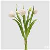 EDG Enzo De Gasperi Bouquete Tulipano Chiuso X4 H 40 Cm con Bocciolo Bianco