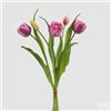 EDG Enzo De Gasperi Bouquete Tulipano Chiuso X4 H 40 Cm con Bocciolo Viola Mix