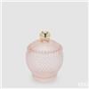 EDG Enzo De Gasperi Contenitore Decorativo Micro Quadretti Bombato H 14,5 Cm D 10,5 Cm Rosa