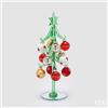 EDG Enzo De Gasperi Albero di Natale in Vetro Decorato su Base H 26 Cm D 9 Cm Verde Rosso