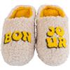 WD LifeStyle Pantofole Decoro Bon Jour Taglia S/M Beige Giallo