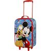 Disney Valigia Trolley Soft 3D, 17 x 33 x 52 cm, Capacità 26 L, Blu Topolino