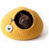 LucyBalu® Mustard Cuccia per gatti in feltro di lana 45x45x28 cm I Senape