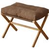 Sunicon Sgabello poggiapiedi imbottito pieghevole, poggiapiedi moderno multifunzionale Sgabello pieghevole con gamba a X Accento ottomano con morbido cuscino per sala trucco (Coffee)