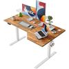 Agilestic Scrivania elettrica in piedi,scrivania a forma L regolabile in altezza 150cm,da seduti e in piedi per l'ufficio domestico,scrivania ergonomica per computer con piano di lavoro,Marrone chiaro