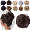 SEGO Elastico Capelli Finti Ricci Chignon Extensions Crocchia Folta 40g Hair Bun Updo Fai da Te # Marrone Castagna