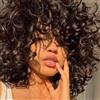 PORSMEER Parrucca Afro marrone scuro marrone colore ricci capelli con frangia sintetico naturale africana corta in capelli ricci sintetici per donne nere 14 pollici