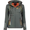 Geographical Norway GEO NORWAY REINE LADY - Giacca Softshell Impermeabile Da Donna - Giacca Calda Con Cappuccio All'aperto - Giacca Con Zip Resistente Invernale - Attività All'aperto Escursionigrigio/arancione - M