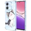 YUXING Cover Trasparente per OPPO A5 Pro 5G 4G - Custodia Protettiva Sottile in TPU Morbido Antiurto con Carino Motivo Disegno Cool (Cat)