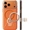 TORRAS Ostand Q3 VegSkin Cover per iPhone 17 Pro Max, Custodia Ostand Q3 VegSkin in Pelle di Silicone Sostenibile, Supporto Magnetico Invisibile a 360°, Pelle di Alta Qualità, Ultra Sottile, Arancione