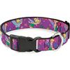 Buckle-Down Buckle Down Trilli Poses/Fiori/Stars/Skull Viola plastica Clip Collare