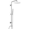 Görbach Colonna Doccia Acciaio Inox Senza Miscelatore Fori Muro Regolabili Colonna Doccia idromassaggio Asta Doccia Saliscendi Doccia con Soffione a Pioggia in INOX Tondo 20cm
