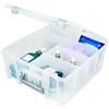 Best kept AB Designs 6990ABD Super Satchel doppio profondo con divisori rimovibili, contenitore impilabile, trasparente