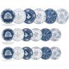 H&H, servizio tavola 18 pezzi Chelsea Garden, set tavola per 6 persone, elegante ed eclettico, stile inglese, decori blu e bianchi, in porcellana, lavabile in lavastoviglie
