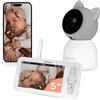 Lionelo Babyline 9.2 AI baby monitor con fotocamera 2 K (4 MP), monitor da 5 pollici, dual band, rilevamento del movimento, rilevamento di vini e testa, sensore di temperatura e umidità, controllo app
