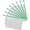 Djois Tarifold Fr 509005- Set di 8 buste in plastica A4 con chiusura lampo, per documenti, cartelle trasparenti, per ufficio, viaggio, scuola, casa, colore verde