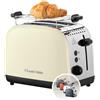 Russell Hobbs Tostapane - 2 Fette - Acciaio Inox Crema; Scomparti per toast extra larghi; 6 livelli di doratura; Funzione di scongelamento; Funzione solleva e guarda, 1600 W, ColorPlus 26551-56