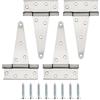HOME MASTER HARDWARE Cerniere per cancelli in acciaio inox da 15,2 cm, per recinzioni in legno, cerniere a T resistenti, cerniera per porta capannone, cerniera a T, per cancelli esterni, con viti