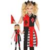 FIESTAS GUIRCA Costume da cheerleader Arlecchino per bambina - Uniforme da cheerleader rosso e nero - Costume di Halloween per bambine dai 7 ai 9 anni