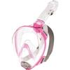 Cressi Baron Full Face Mask, Maschera Snorkeling Integrale Anti Fog, Facciale Comfort, Valvola Scarico e Snorkel Dry Unisex Adulto, Trasparente/Rosa, S/M