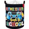 Clastyle Ceste Biancheria Gioco Cestino Giocattoli Vestiti Impermeabile per Ragazzo Ragazza Cestino Portaoggetti per Bagno Cameretta Bucato, Scuola Nera, 36x45 cm