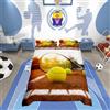 Homemissing Set di biancheria da letto per palline da tennis per bambini Set di biancheria da letto 3D Racchetta da tennis per ragazzi ragazze donne uomini camera da letto trapunta sportiva Set 3D palla king siz