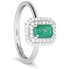 ALFIERI & ST. JOHN Anello ottavia in oro con diamanti e smeraldo ottagonale ct 0,60