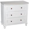DRW Comoda con 3 cassetti in legno MDF bianco e crema 78x80x40 cm