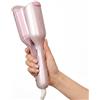 SHEGLAM Piastra per Capelli a Onde Beach Babe 25mm Rosa, Ferro arricciacapelli a doppio cilindro, Asta ondulata Temperatura Regolabile e Doppia Tensione