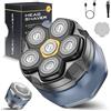 Journeyside Rasoio Testa Calva Uomo, Rasoio Testa Calva 6D Lama Doppia Traccia Flessibili, Tagliacapelli Calva Uomo Professionale IPX7 Cordless Calva Rasoio Elettrico Barba, Uso Asciutto e Bagnato