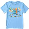 Handmade T-shirt in cotone adatto al compleanno 1 anno con tema dinosauro (Celeste, 3/4 anni)