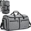 TUGUAN Borsa Porta Abiti da Viaggio Uomo 58L con Scomparto per Scarpe e Funzione Zaino 3 in 1 Borsone da viaggio Convertibile per Viaggi D'affari, Matrimoni, Grigio