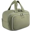 LOVEVOOK Beauty case da donna, grande, leggera, da viaggio, con scomparto bagnato, impermeabile, con manico per viaggi, vacanze, verde, L