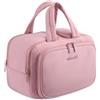 LOVEVOOK Beauty case da donna, grande, leggera, da viaggio, con scomparto bagnato, impermeabile, con manico per viaggi, vacanze, rosa scuro, L