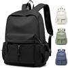 WEPLAN Zaino Scuola Media Superiore Ragazza Ragazzo, Zaino Università Lavoro Donna Uomo, Zainetto Porta PC 14 Pollici Impermeabile, Zaini Scuola Casual Donna Backpack,F1-Nero