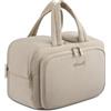 LOVEVOOK Beauty case da donna, grande, leggera, da viaggio, con scomparto bagnato, impermeabile, con manico per viaggi, vacanze, Grigio/kaki, L