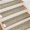 Art3d Tappetini per gradini, 20 x 76 cm, autoadesivi, di sicurezza, 15 pezzi, ideali per bambini, anziani e animali domestici, colore: beige jacquard