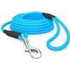 SNOOT Guinzaglio rotondo per cani, 10 m, impermeabile, con cinturino da polso, robusto guinzaglio per allenamento a ruota libera, blu ciano, fino a 35 kg
