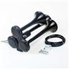YIYDA Clacson per auto Clacson Elettrovalvola a controllo elettronico Clacson elettrico Tromba elettrica Tromba nera impermeabile per qualsiasi veicolo 12V camion camion treni barche