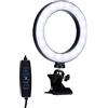 Grundig Lampada ad anello con diametro di 15,6 cm - Luce ad anello con morsetto da tavolo - Selfie Ring Light con 48 LED, 3 modalità di illuminazione e 10 livelli di luminosità - Alimentazione USB