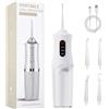 Puokmy Idropulsore Dentale Portatile Idrogetto per Pulizia Denti Tartaro Irrigatore Orale, Water Flosser con 4 Düsen 1 Ladekabel