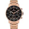 Tommy Hilfiger Orologio Analogico Multifunzione al Quarzo da Uomo con Cinturino in Acciaio Inossidabile